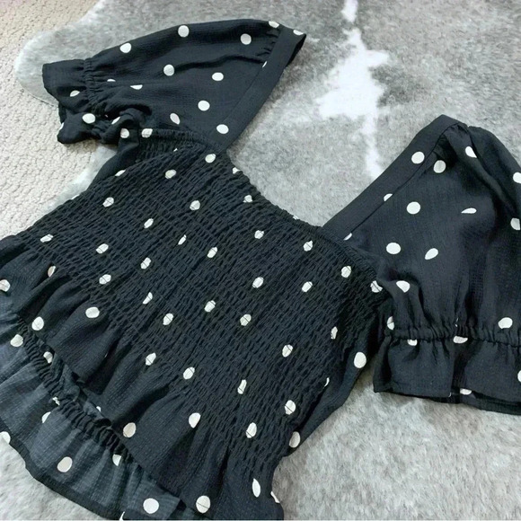 Polka Dot Puff Sleeve Top - Picture 7 of 11